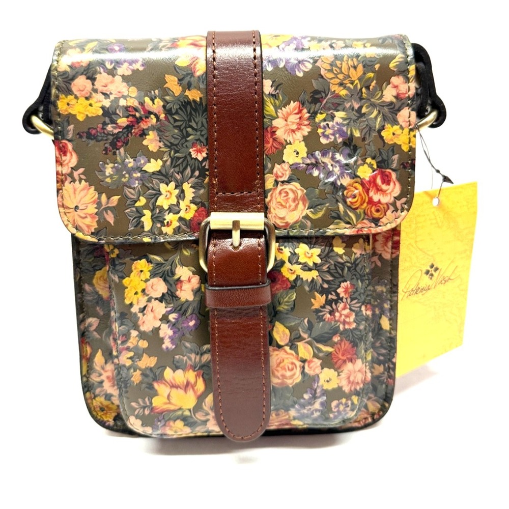 PATRICIA NASH CASCINA Leather Adjustable Crossbody ENGLISH COUNTRY GARDEN NEW